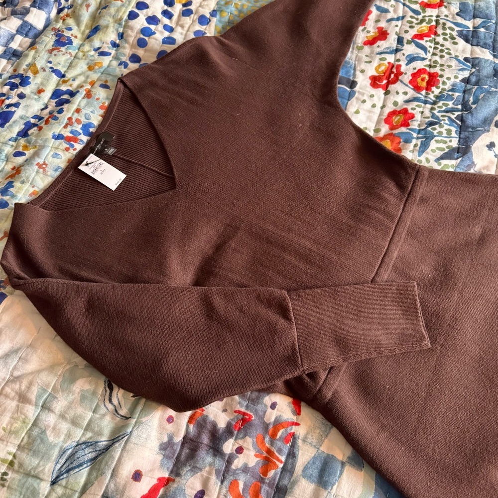 NWT Banana Republic Chocolate Brown Sweater Dress - Picture 3 of 4